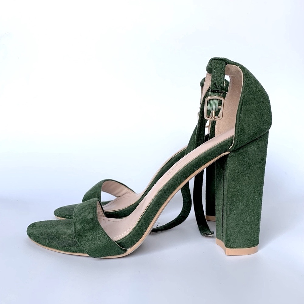 Faux Suede Ankle-Strap Heels Size 8